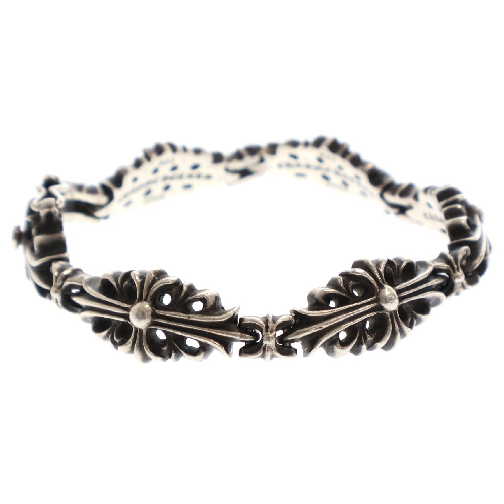 CHROME HEARTS(クロムハーツ) FLRL CRS LINK フローラルクロスリンク シルバーブレスレット 5LINK