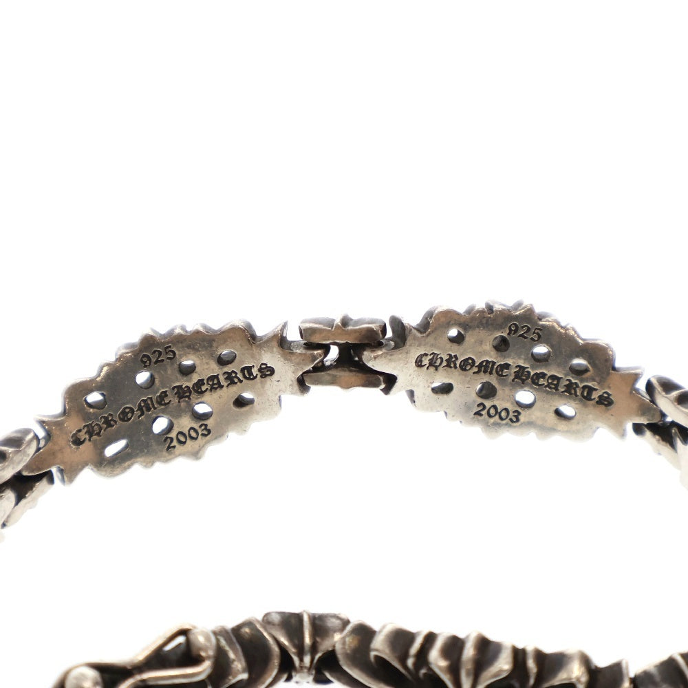 CHROME HEARTS(クロムハーツ) FLRL CRS LINK フローラルクロスリンク シルバーブレスレット 5LINK