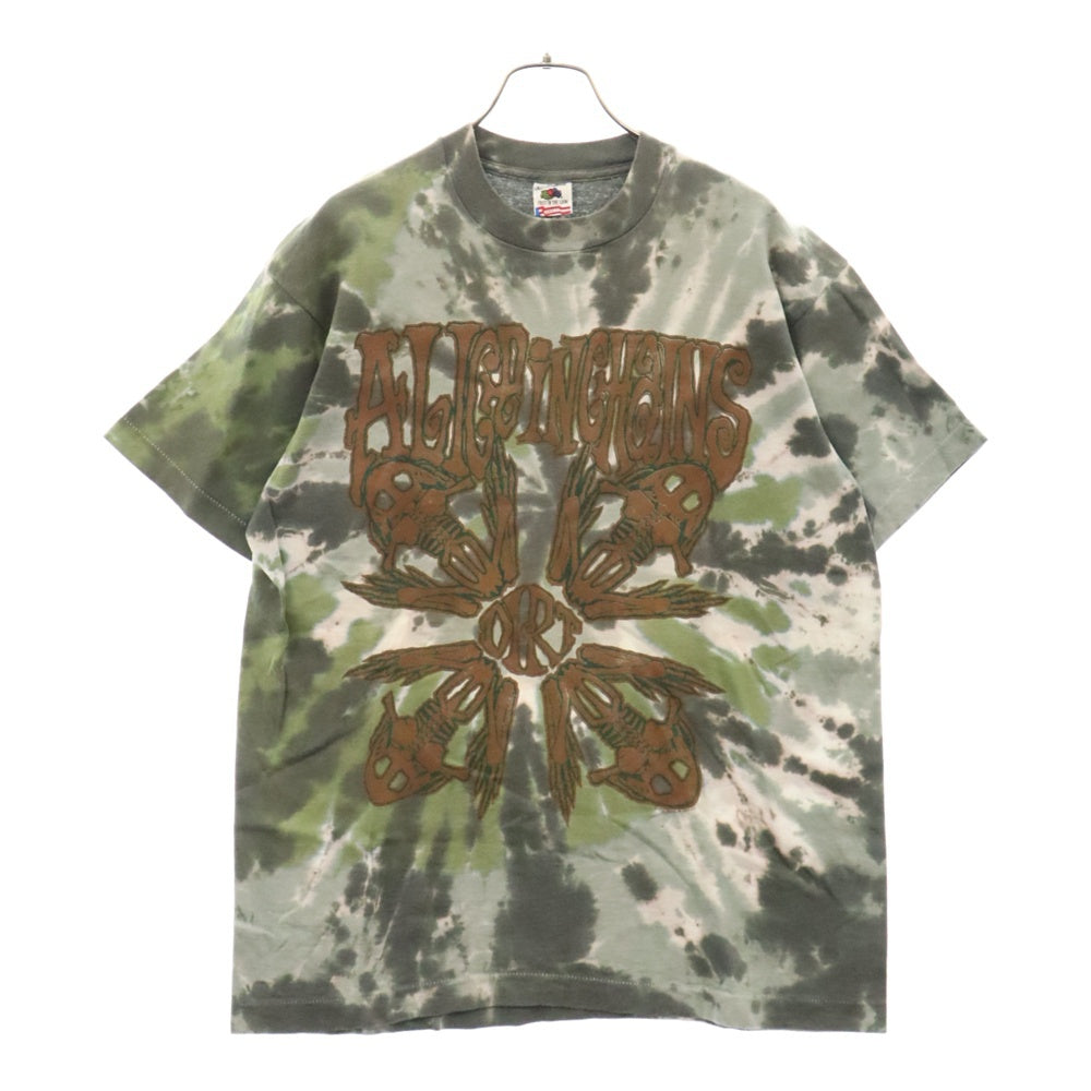 VINTAGE(ヴィンテージ) 90s ALICE IN CHAINS 1993 アリス・イン・チェインズ バンドツアー タイダイ半袖Tシャツ グリーン/マルチ