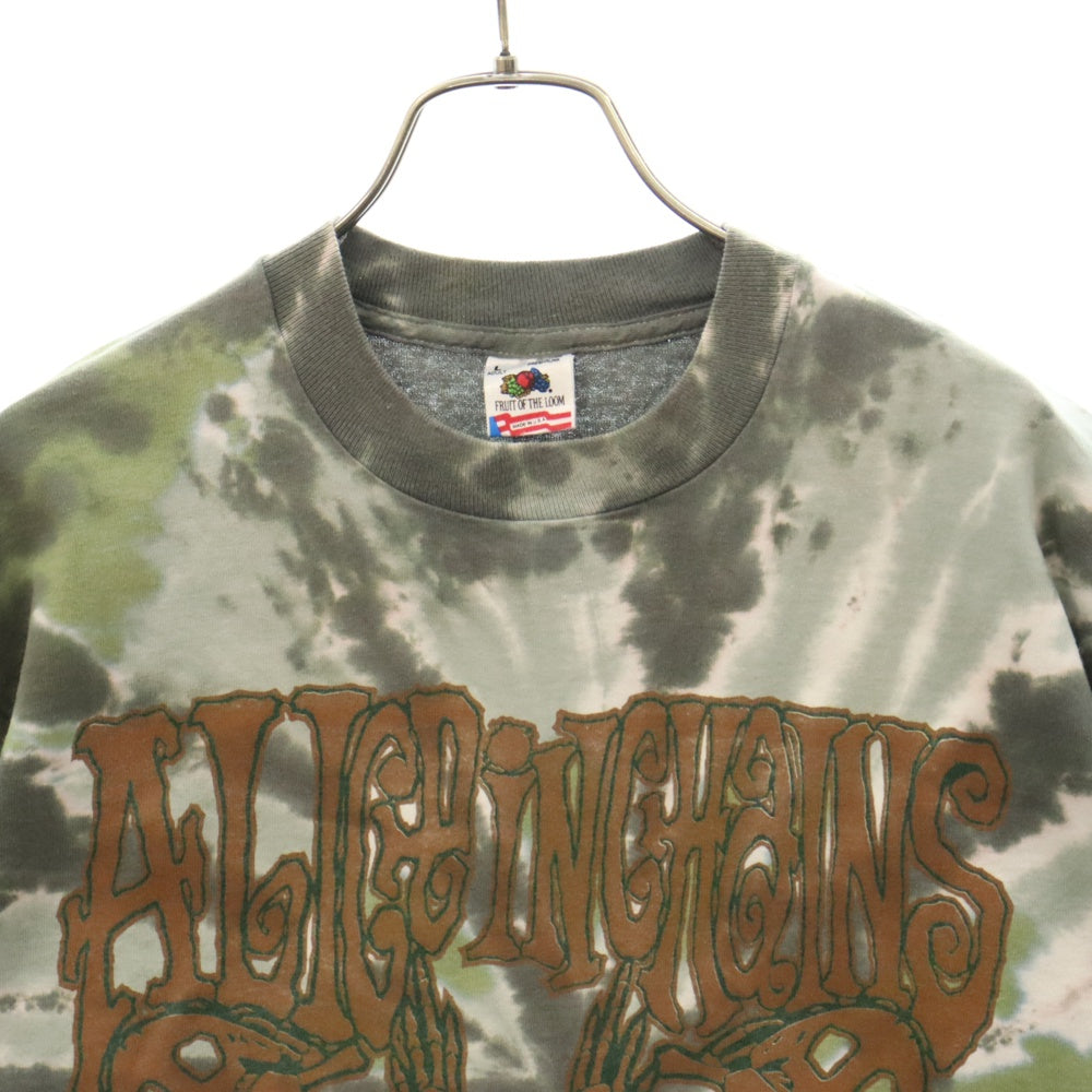 VINTAGE(ヴィンテージ) 90s ALICE IN CHAINS 1993 アリス・イン・チェインズ バンドツアー タイダイ半袖Tシャツ グリーン/マルチ