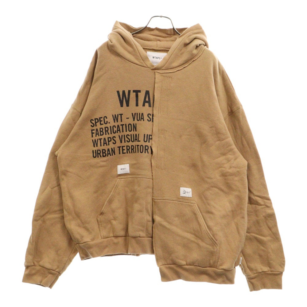 WTAPS(ダブルタップス) RAGS HOODED 211ATDT-CSM39 アシンメトリー ドッキング プルオーバーパーカーフーディー ベージュ