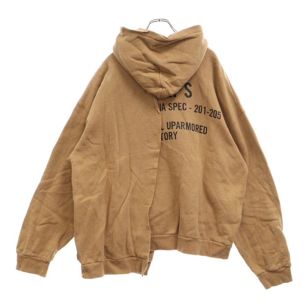 WTAPS(ダブルタップス) RAGS HOODED 211ATDT-CSM39 アシンメトリー ドッキング プルオーバーパーカーフーディー ベージュ