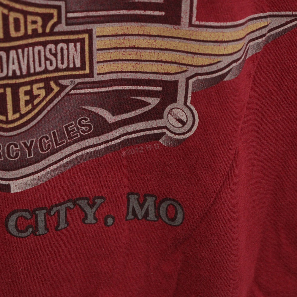 HARLEY DAVIDSON(ハーレーダビッドソン) テキサス スリーブロゴプリント長袖Tシャツ レッド