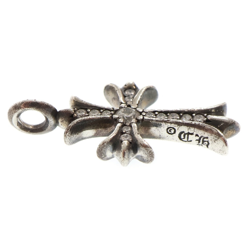 CHROME HEARTS(クロムハーツ) TNY CRSF P DMND タイニーファットクロス PAVEダイヤ ペンダント シルバーネックレストップ シルバー