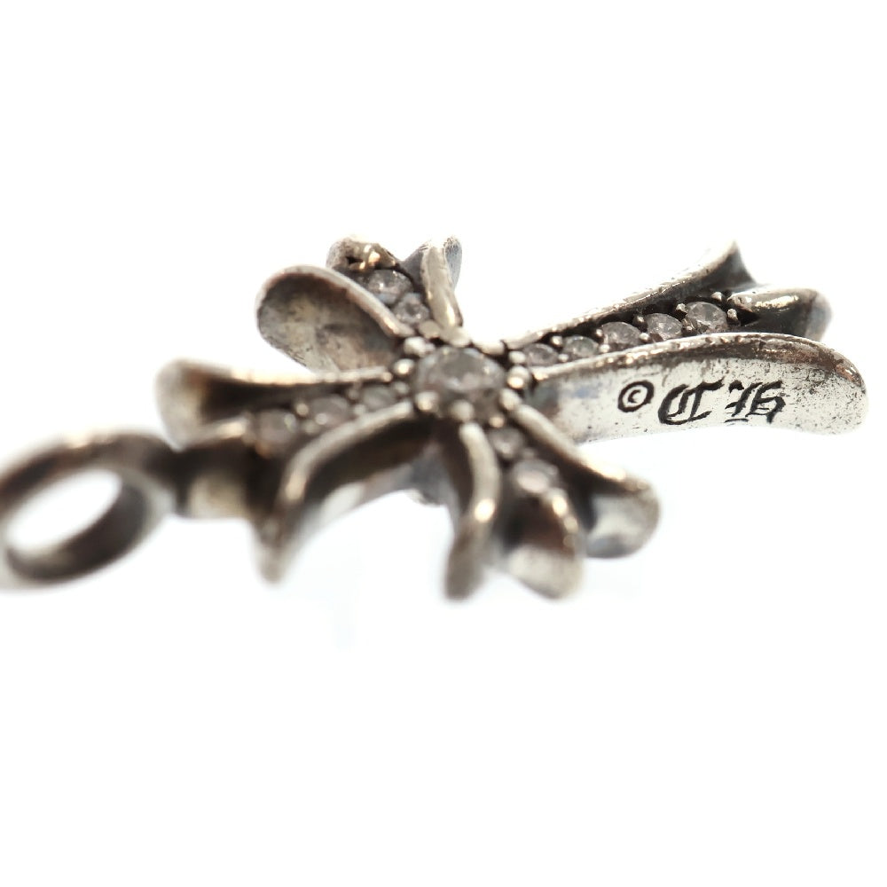 CHROME HEARTS(クロムハーツ) TNY CRSF P DMND タイニーファットクロス PAVEダイヤ ペンダント シルバーネックレストップ シルバー