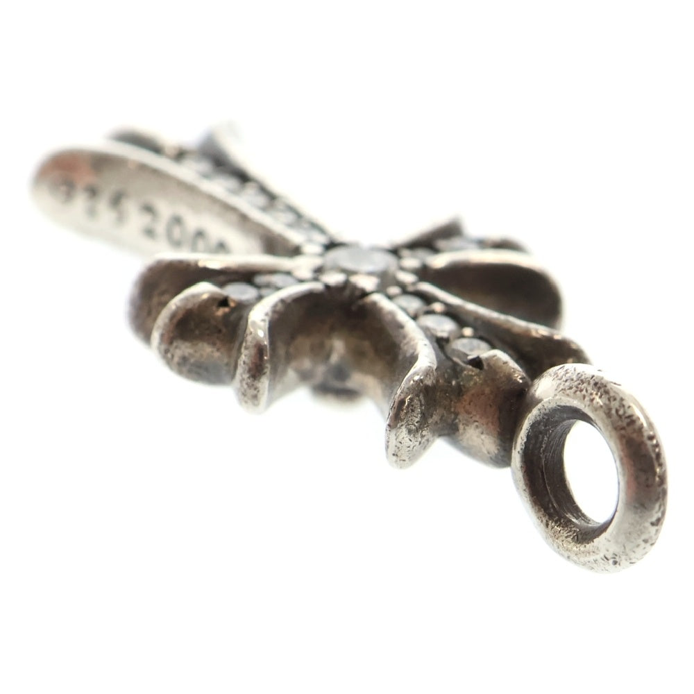 CHROME HEARTS(クロムハーツ) TNY CRSF P DMND タイニーファットクロス PAVEダイヤ ペンダント シルバーネックレストップ シルバー