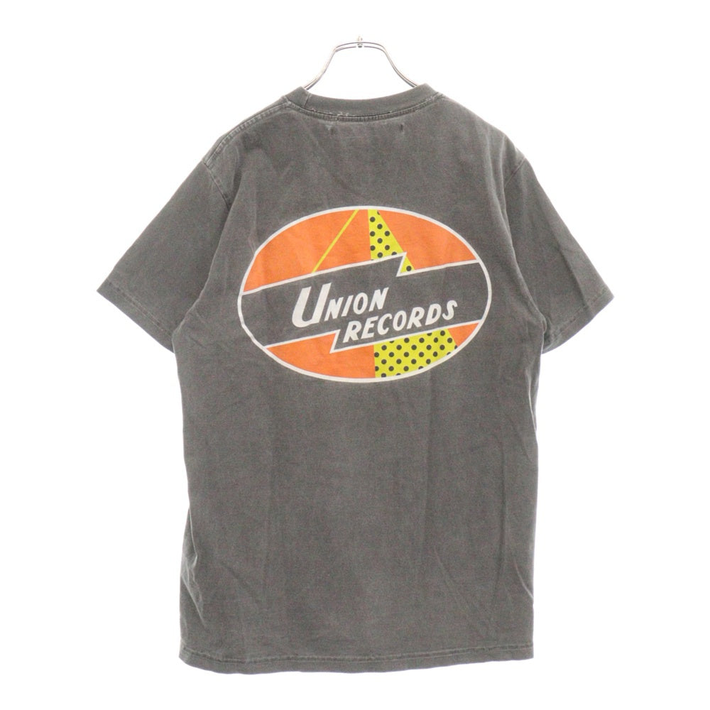 UNION(ユニオン) ORIGINAL STUDIO TEE UNION RECORDS プリント クルーネック半袖Tシャツ ブラック