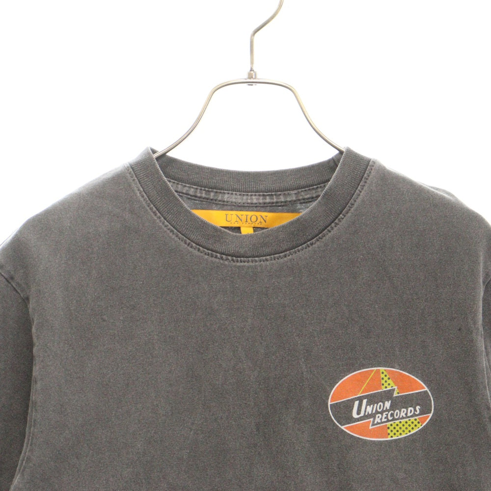 UNION(ユニオン) ORIGINAL STUDIO TEE UNION RECORDS プリント クルーネック半袖Tシャツ ブラック
