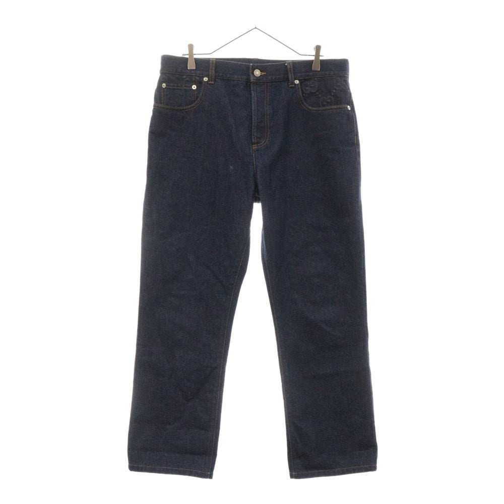 GUCCI(グッチ) GG エンボス ディテール デニム パンツ インディゴブルー 771462 XDCS8