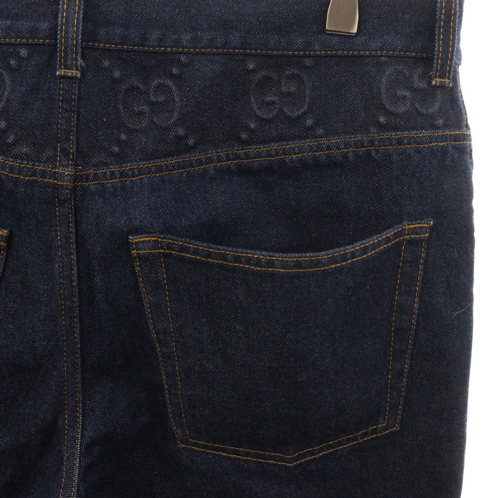 GUCCI(グッチ) GG エンボス ディテール デニム パンツ インディゴブルー 771462 XDCS8