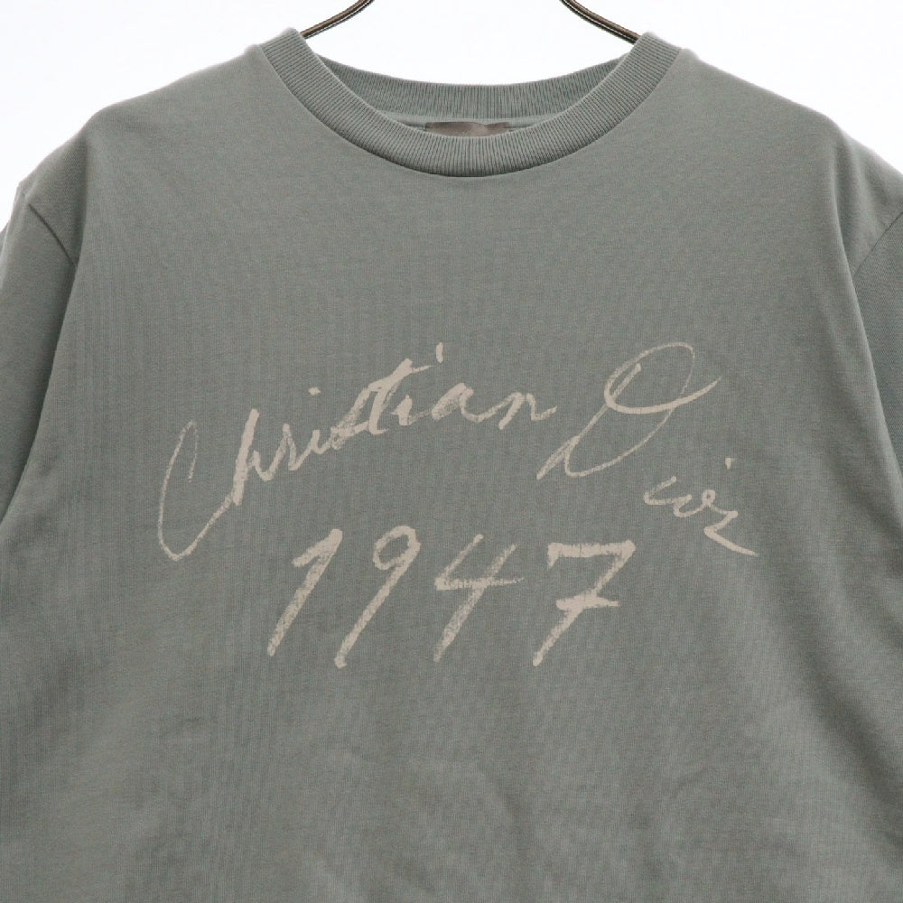 DIOR(ディオール) 24AW ハンドライティングコットンジャージー 半袖Tシャツ カットソー 493J696G0554 ブルー