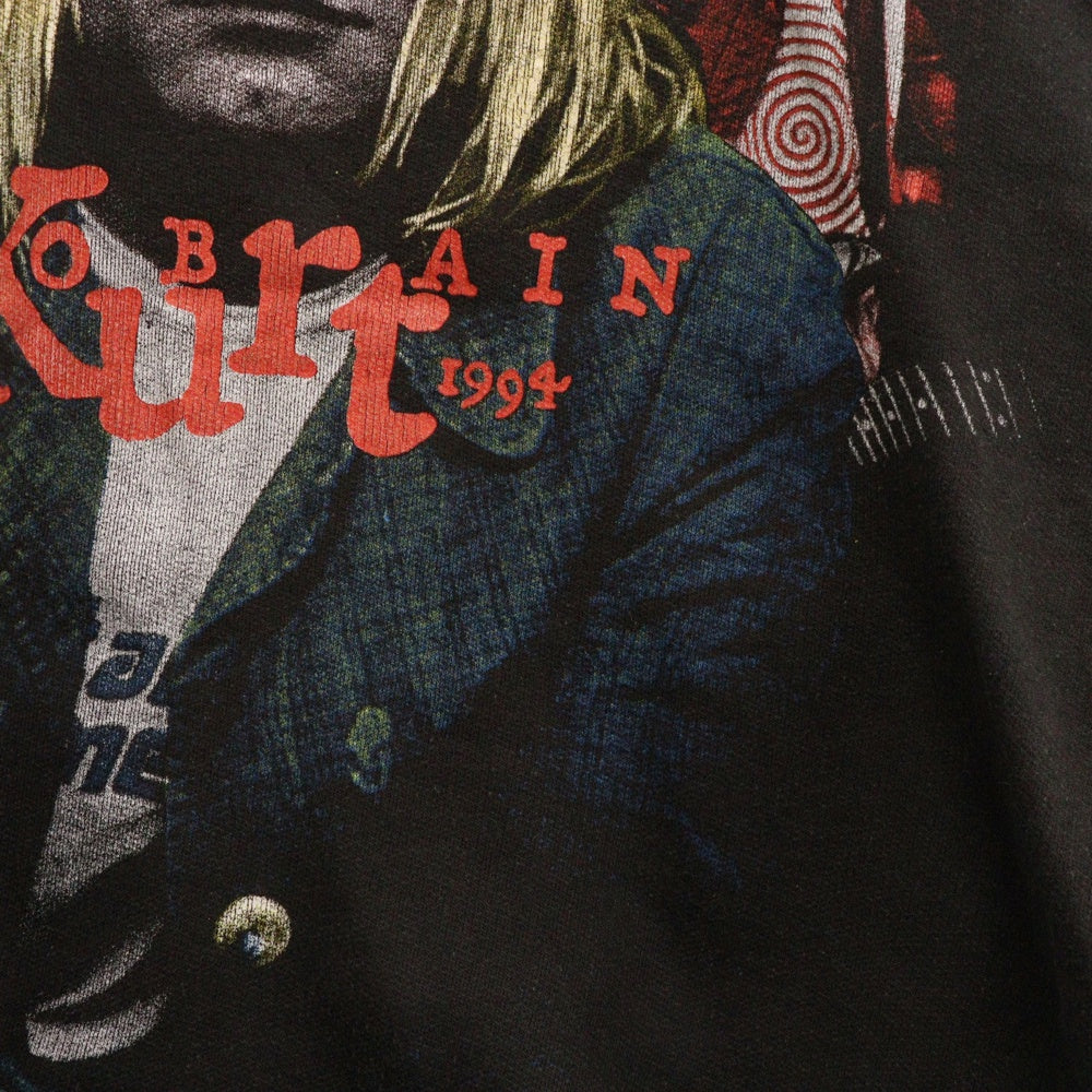 VINTAGE(ヴィンテージ) 90s VINTAGE NIRVANA KURT COBAIN MEMORIAL HOODIE ニルヴァーナ カートコバーン 両面プリントプルオーバーフーディパーカー ブラック