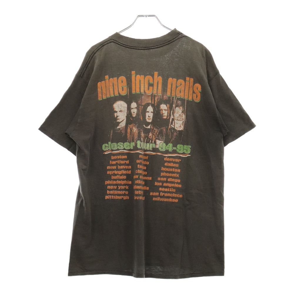 VINTAGE(ヴィンテージ) 90s VINTAGE NINE INCH NAILS CLOSER TOUR 94-95 ナインインチネイルズ クローザーツアー 両面プリント半袖Tシャツ カットソー ブラック