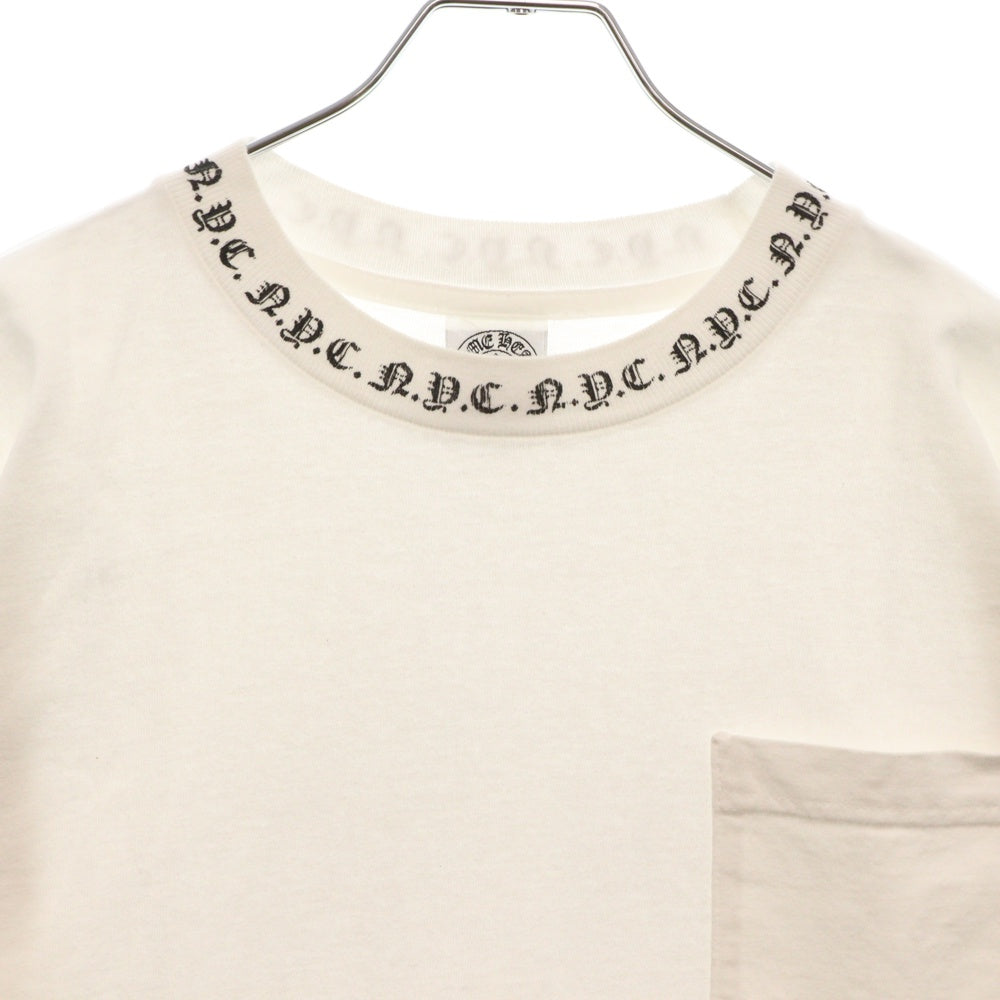CHROME HEARTS(クロムハーツ) OLD NYC NECK LOGO S/S TEE オールドモデル ネック ロゴ バッククロス プリント 半袖Tシャツ カットソー ホワイト