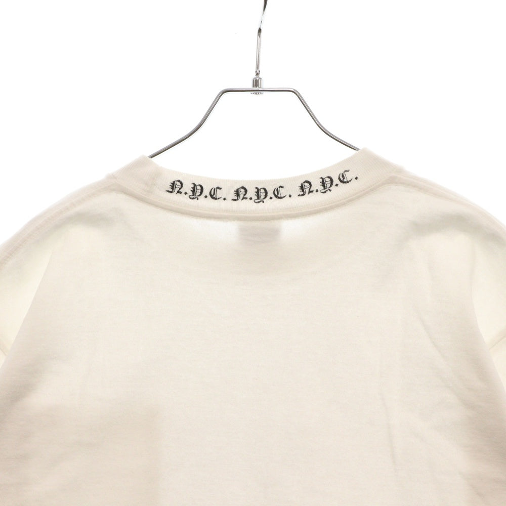 CHROME HEARTS(クロムハーツ) OLD NYC NECK LOGO S/S TEE オールドモデル ネック ロゴ バッククロス プリント 半袖Tシャツ カットソー ホワイト