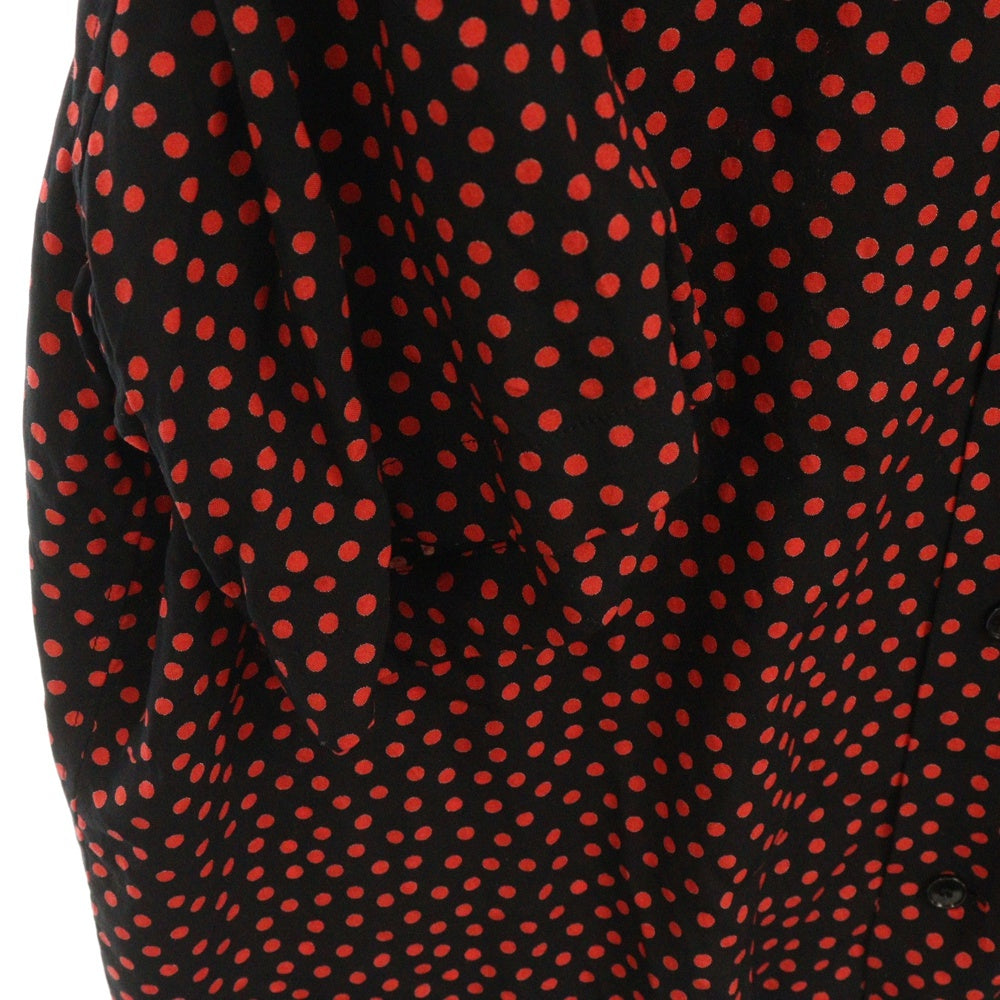 CELINE(セリーヌ) 20SS ドット柄 オープンカラー レーヨン半袖シャツ 2C036962H ブラック レッド