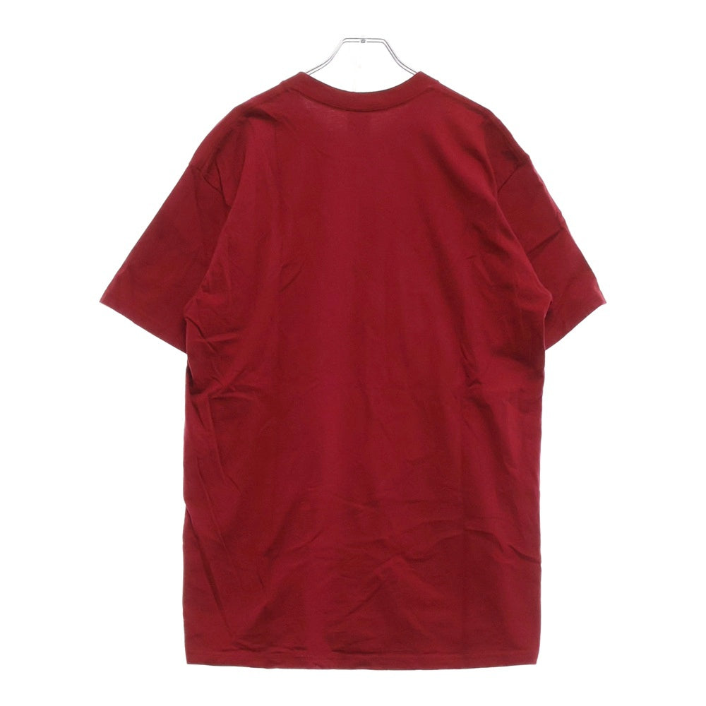 SUPREME(シュプリーム) 24AW×Martine Rose Tee Cardinal ×マーティンローズ ロゴプリント半袖Tシャツ カットソー バーガンディー
