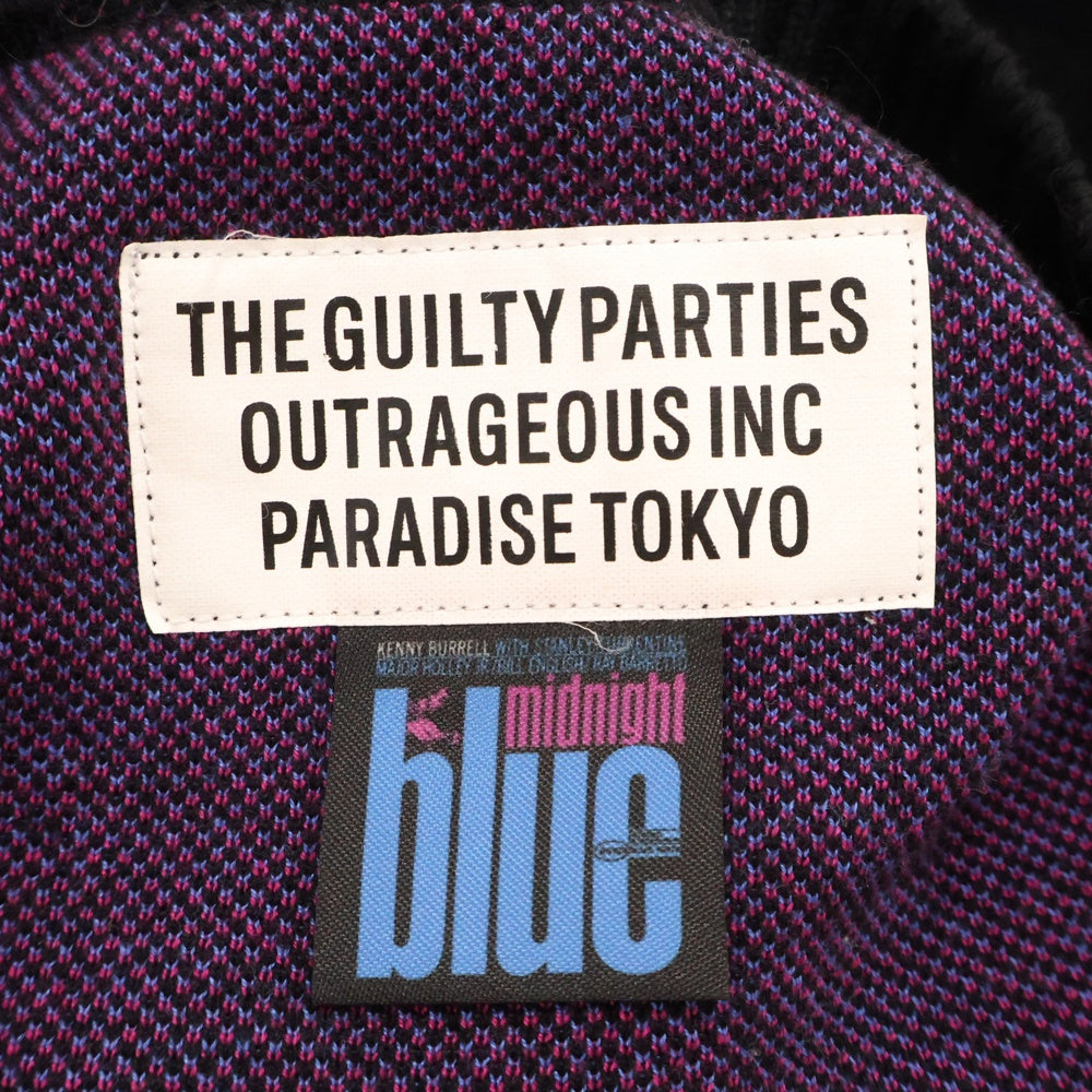 WACKO MARIA(ワコマリア) 23AW×BLUE NOTE JACQUARD SWEATER TYPE-4 ブルーノート ジャガードニットセーター BLUENOTE-WM-KN04 ブラック/ブルー