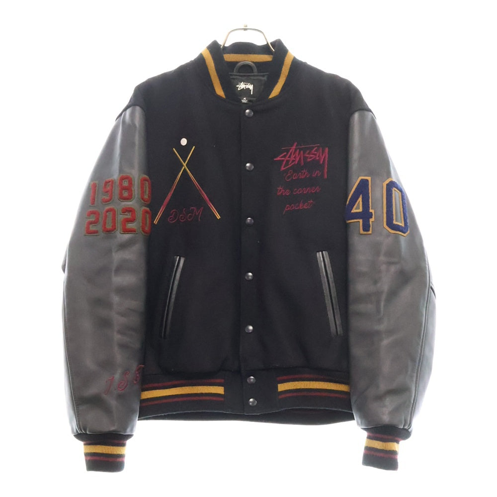 STUSSY(ステューシー) 20AW 40TH ANNIVERSARY IST VARSITY JACKET 40周年記念 バーシティジャケット スタジャン 315165 ブラック