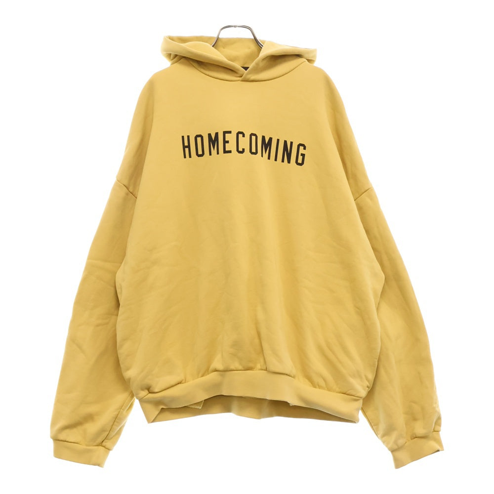 FEAR OF GOD ESSENTIALS(フィアオブゴッド エッセンシャルズ) フロントプリント ヘビーウェイト プルオーバーパーカー イエロー