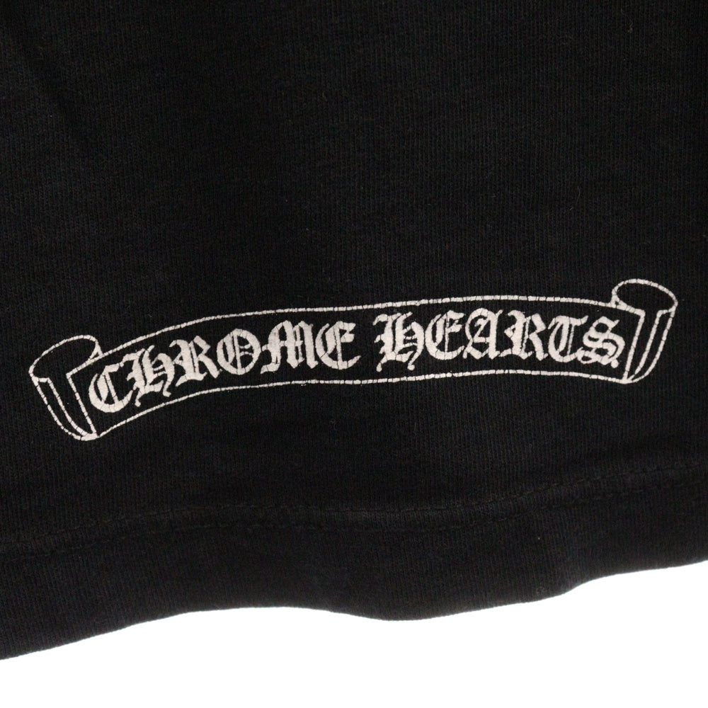 CHROME HEARTS(クロムハーツ) CH POLO L/S BSフレア ブラックロジウムボタン RS3プリント 長袖ポロシャツ ロングスリーブカットソー ブラック