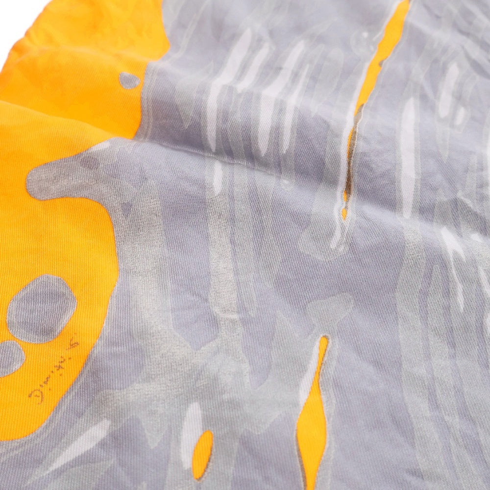 HERMES(エルメス) Peinture Fraiche ペンキ塗りたて カレ90 カヴロッシュ シルクスカーフ オレンジ/グレー