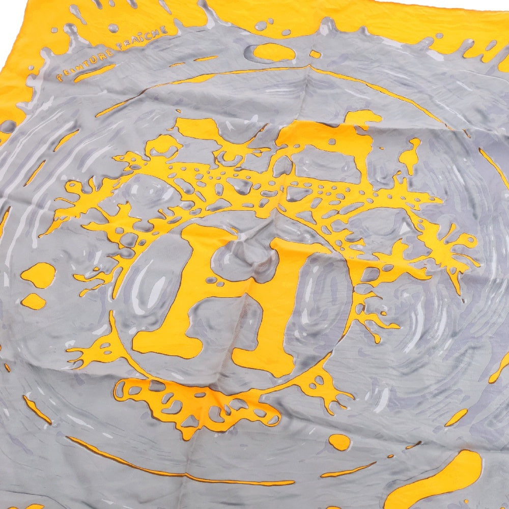 HERMES(エルメス) Peinture Fraiche ペンキ塗りたて カレ90 カヴロッシュ シルクスカーフ オレンジ/グレー