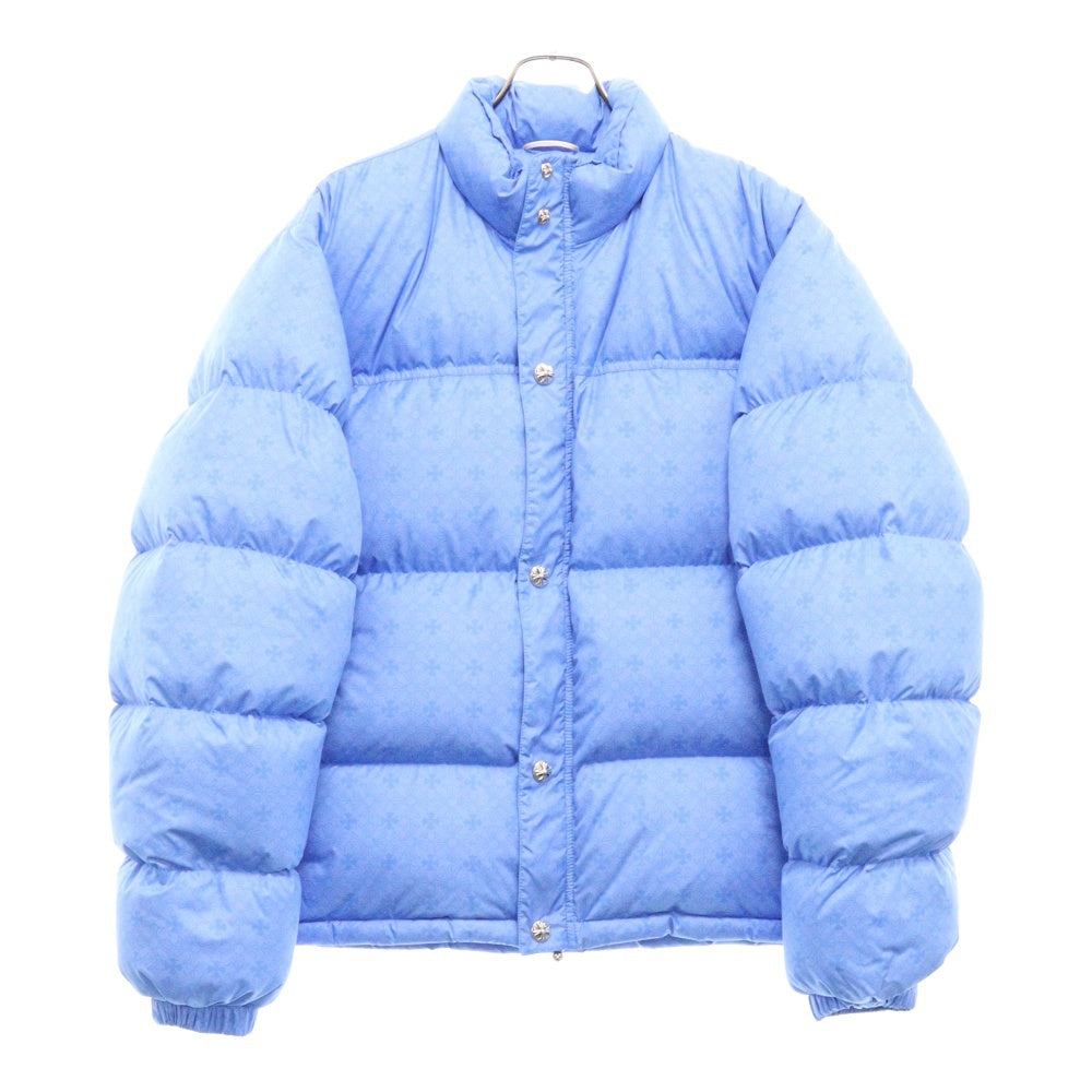 CHROME HEARTS(クロムハーツ) STIFF V2 FBRC スティッフ CHプラス総柄クロスボールボタンナイロンダウンジャケット ブルー