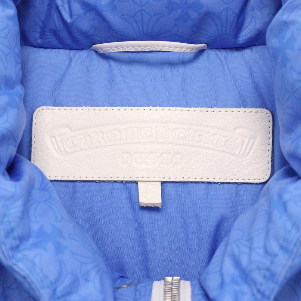CHROME HEARTS(クロムハーツ) STIFF V2 FBRC スティッフ CHプラス総柄クロスボールボタンナイロンダウンジャケット ブルー