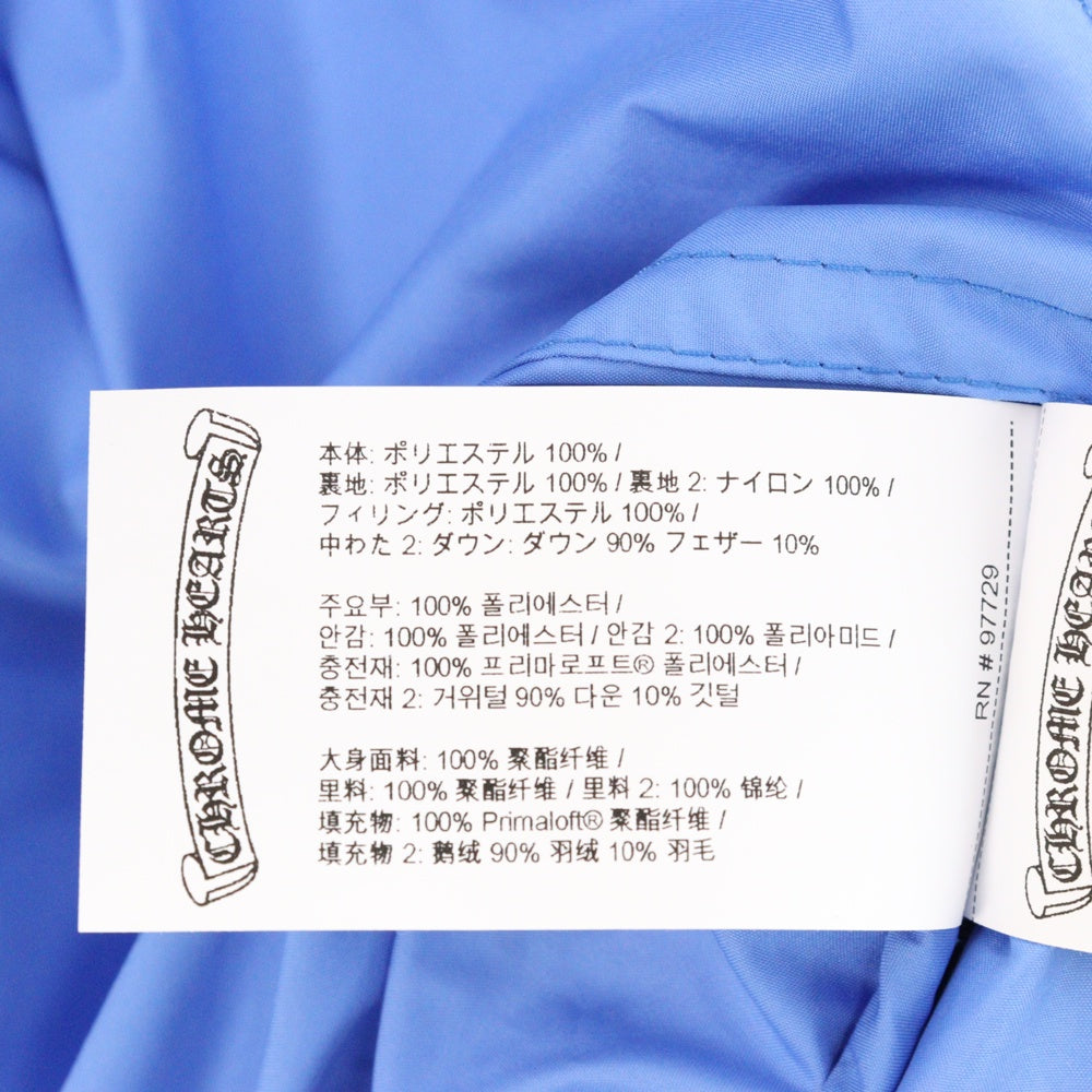 CHROME HEARTS(クロムハーツ) STIFF V2 FBRC スティッフ CHプラス総柄クロスボールボタンナイロンダウンジャケット ブルー