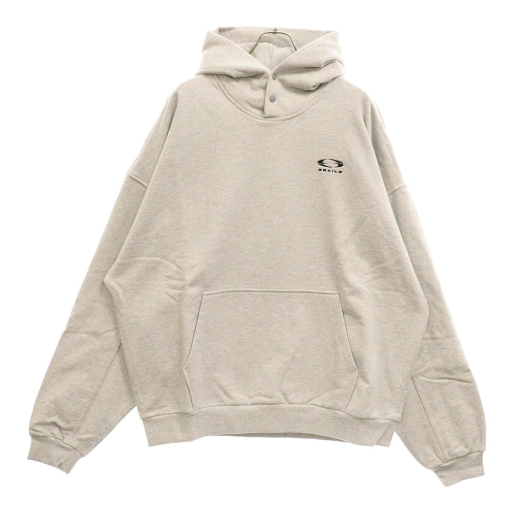 GRAILZ(グレイルズ) 23SS ESSENTIAL OVERSIZED HOODIE エッセンシャルロゴオーバーサイズプルオーバーフーディパーカー GR23SSMH04 グレー