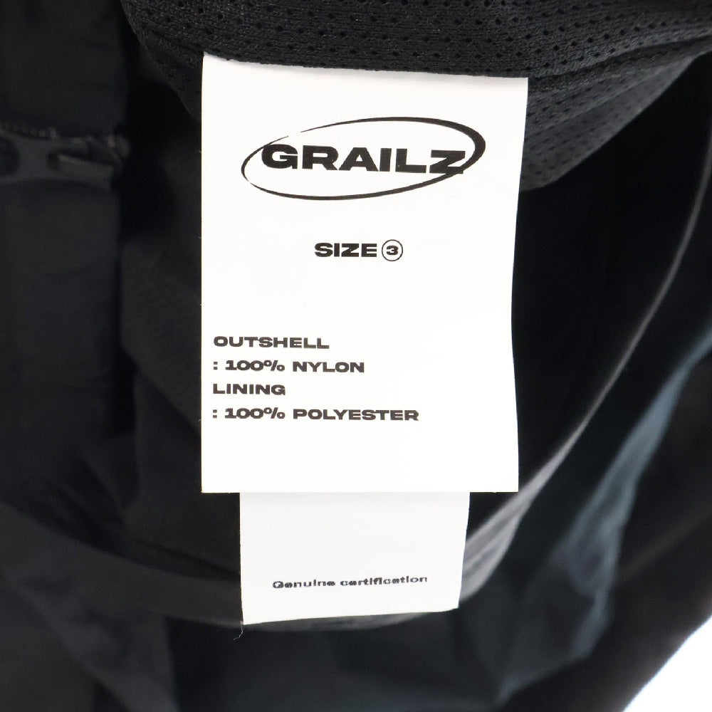 GRAILZ(グレイルズ) 23SS NYLON SHELL JACKET ナイロンシェルウインドブレーカージャケット GR23SSMO04 ブラック