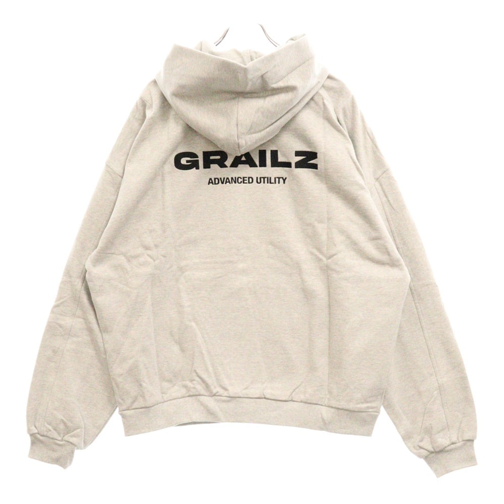 GRAILZ(グレイルズ) 23SS ESSENTIAL OVERSIZED HOODIE エッセンシャルロゴオーバーサイズプルオーバーフーディパーカー GR23SSMH04 グレー