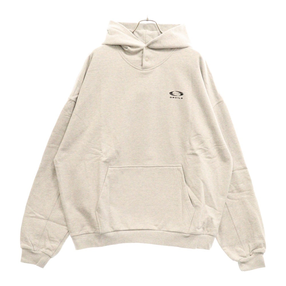 GRAILZ(グレイルズ) 23SS ESSENTIAL OVERSIZED HOODIE エッセンシャルロゴオーバーサイズプルオーバーフーディパーカー GR23SSMH04 グレー