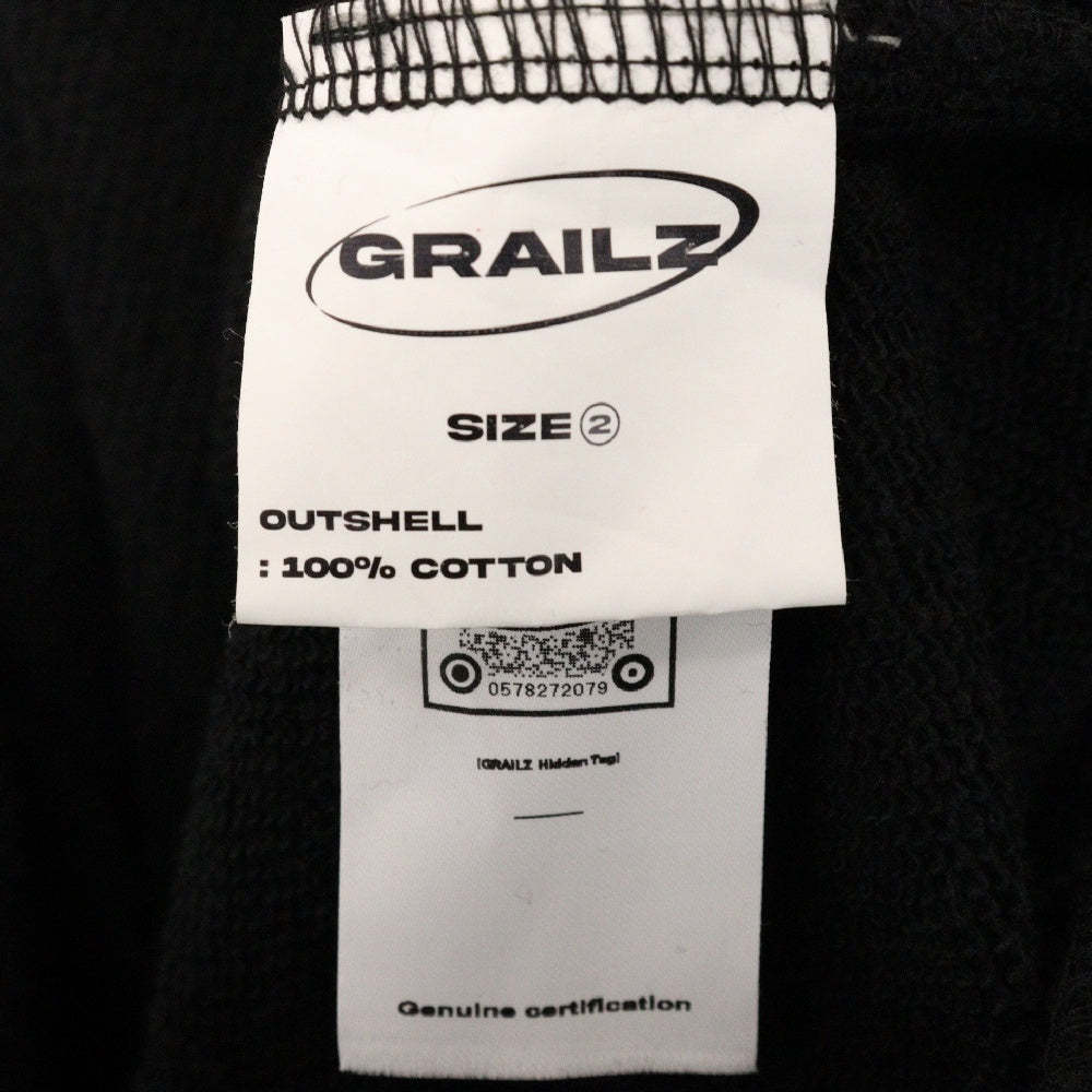 GRAILZ(グレイルズ) 23SS OVAL LOGO HOODIE オーバルロゴプルオーバーフーディーパーカー GR23SSMH01 ブラック