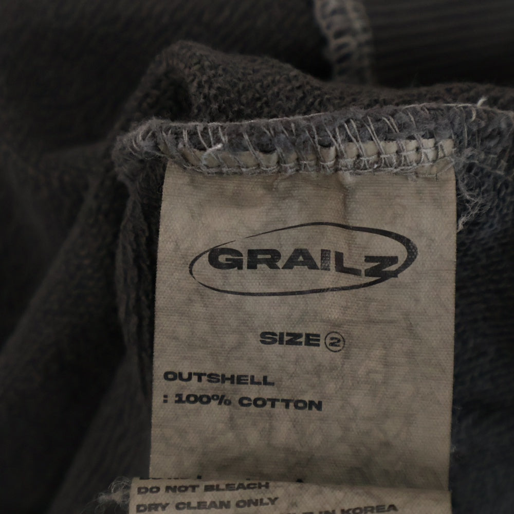 GRAILZ(グレイルズ) 23SS P. DYED STREAMLINE SWEAT ピグメントダイロゴスウェットトレーナー GR23SSMM01 ピグメントブラック
