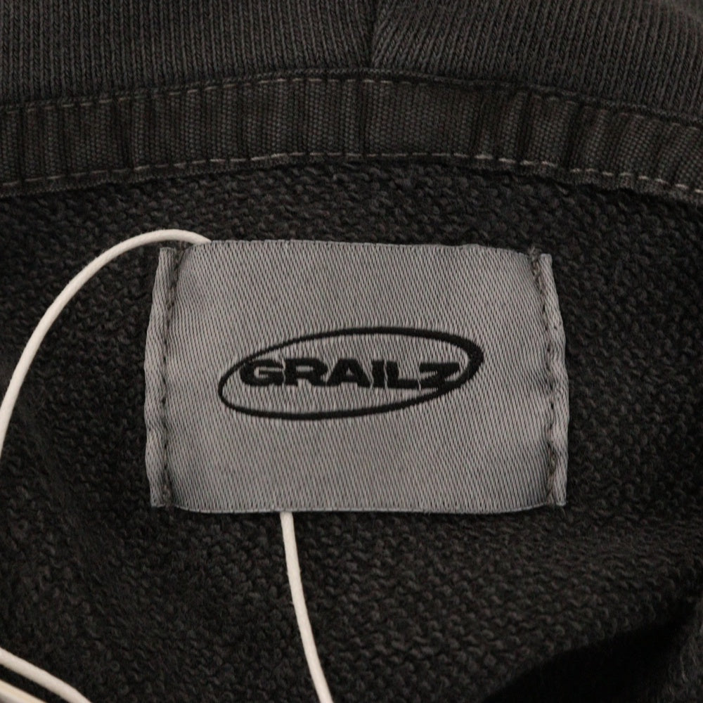 GRAILZ(グレイルズ) 23SS P. DYED STREAMLINE HOODIE ピグメントダイロゴプルオーバーフーディパーカー GR23SSMH02 ピグメントブラック