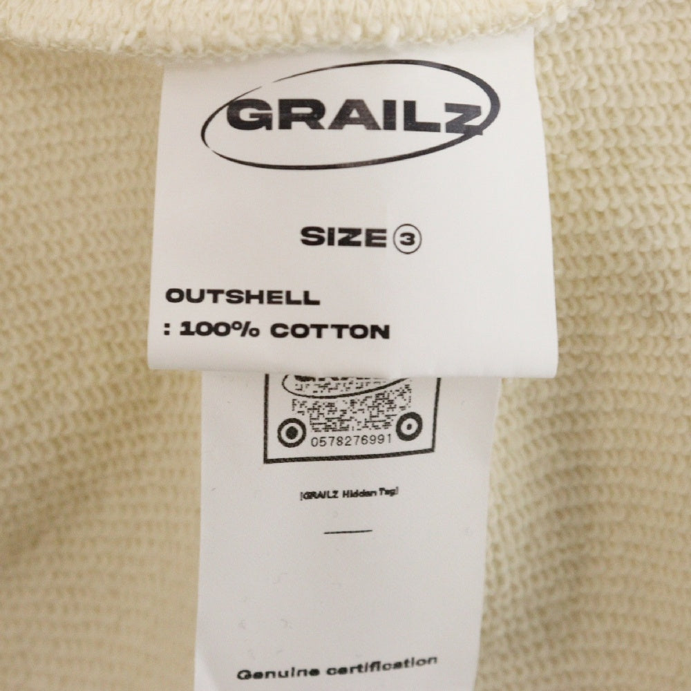 GRAILZ(グレイルズ) 23SS OVAL LOGO HOODIE オーバルロゴプルオーバーフーディーパーカー GR23SSMH01 クリーム