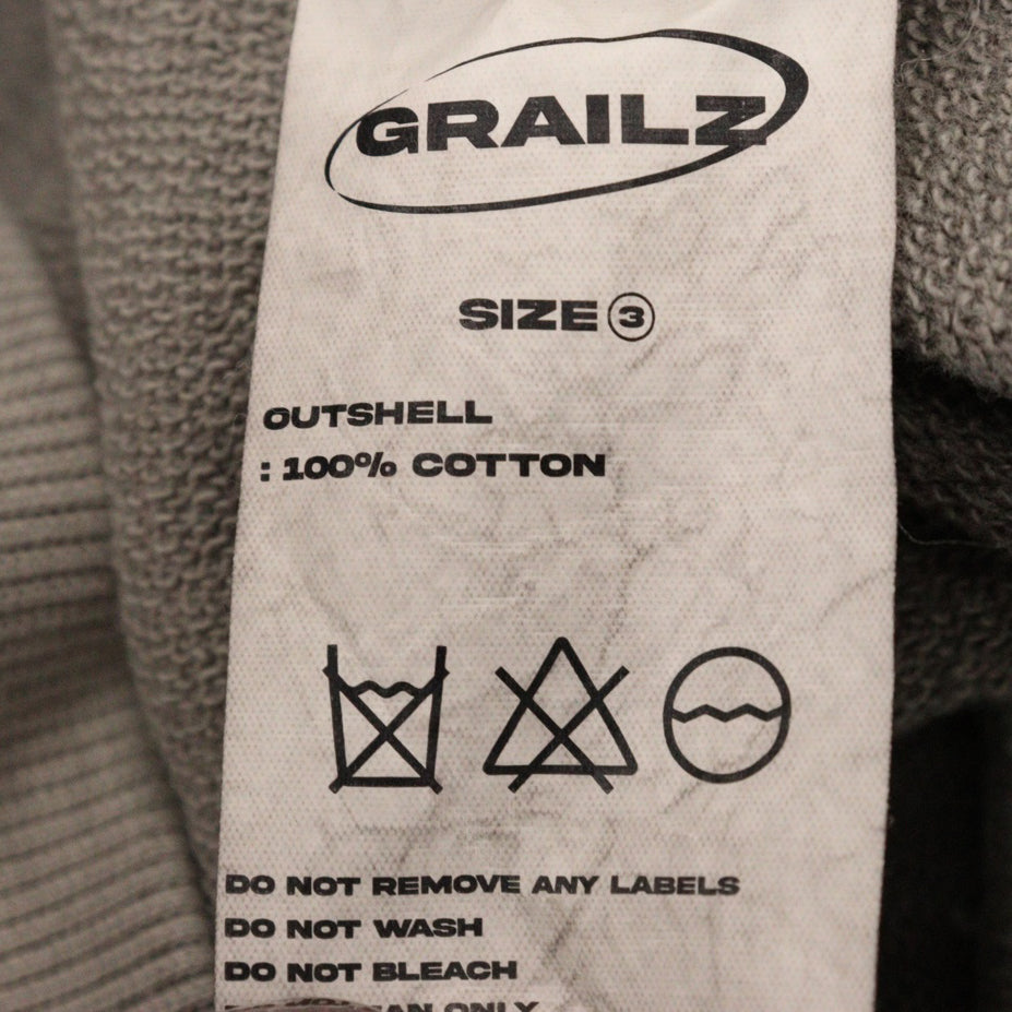 GRAILZ(グレイルズ) 23SS P. DYED STREAMLINE HOODIE ピグメントダイロゴプルオーバーフーディパーカー GR23SSMH02 ライトグレー