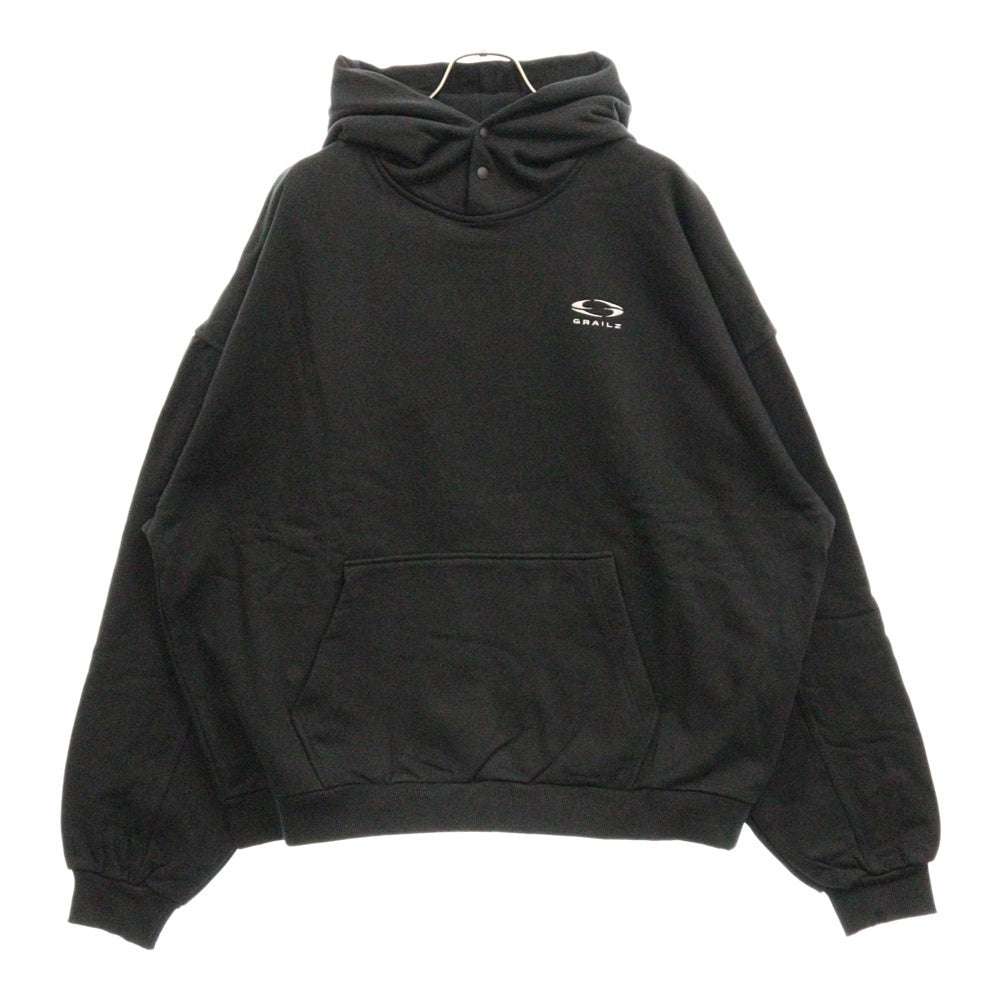 GRAILZ(グレイルズ) 23SS ESSENTIAL OVERSIZED HOODIE エッセンシャルロゴオーバーサイズプルオーバーフーディパーカー GR23SSMH04 ブラック