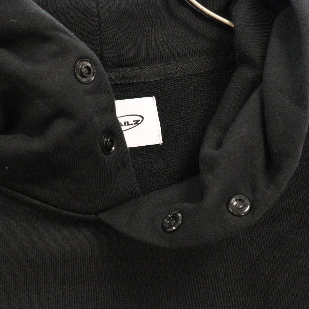 GRAILZ(グレイルズ) 23SS ESSENTIAL OVERSIZED HOODIE エッセンシャルロゴオーバーサイズプルオーバーフーディパーカー GR23SSMH04 ブラック