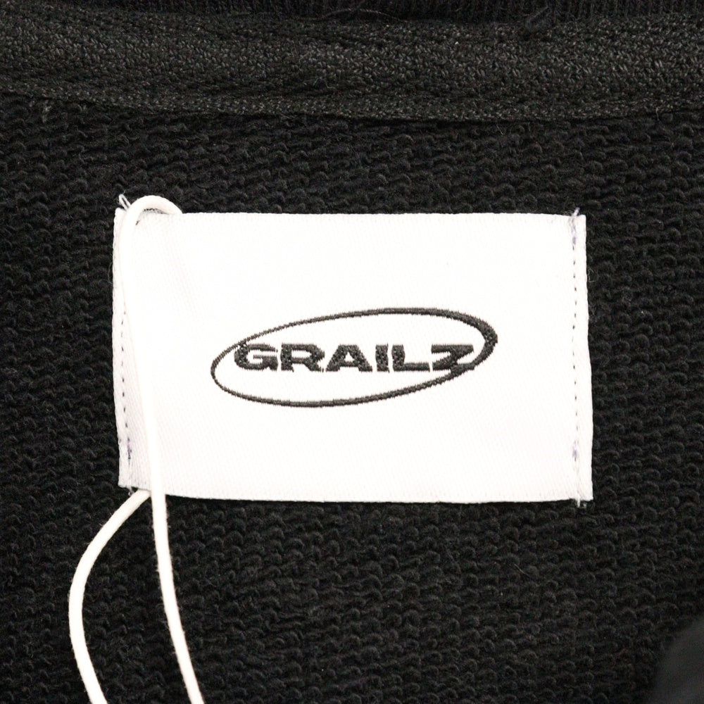 GRAILZ(グレイルズ) 23SS ESSENTIAL OVERSIZED HOODIE エッセンシャルロゴオーバーサイズプルオーバーフーディパーカー GR23SSMH04 ブラック