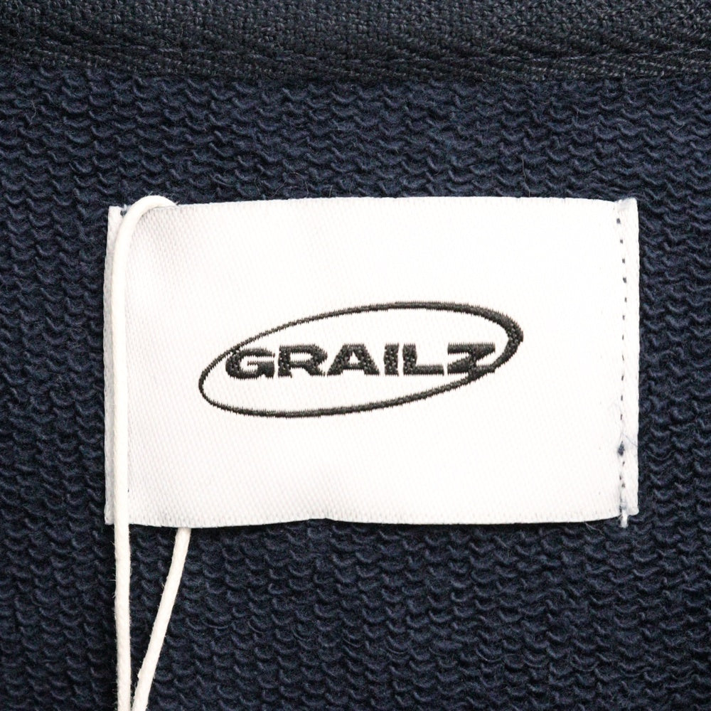 GRAILZ(グレイルズ) 23SS ESSENTIAL OVERSIZED HOODIE エッセンシャルロゴオーバーサイズプルオーバーフーディパーカー GR23SSMH04 ネイビー