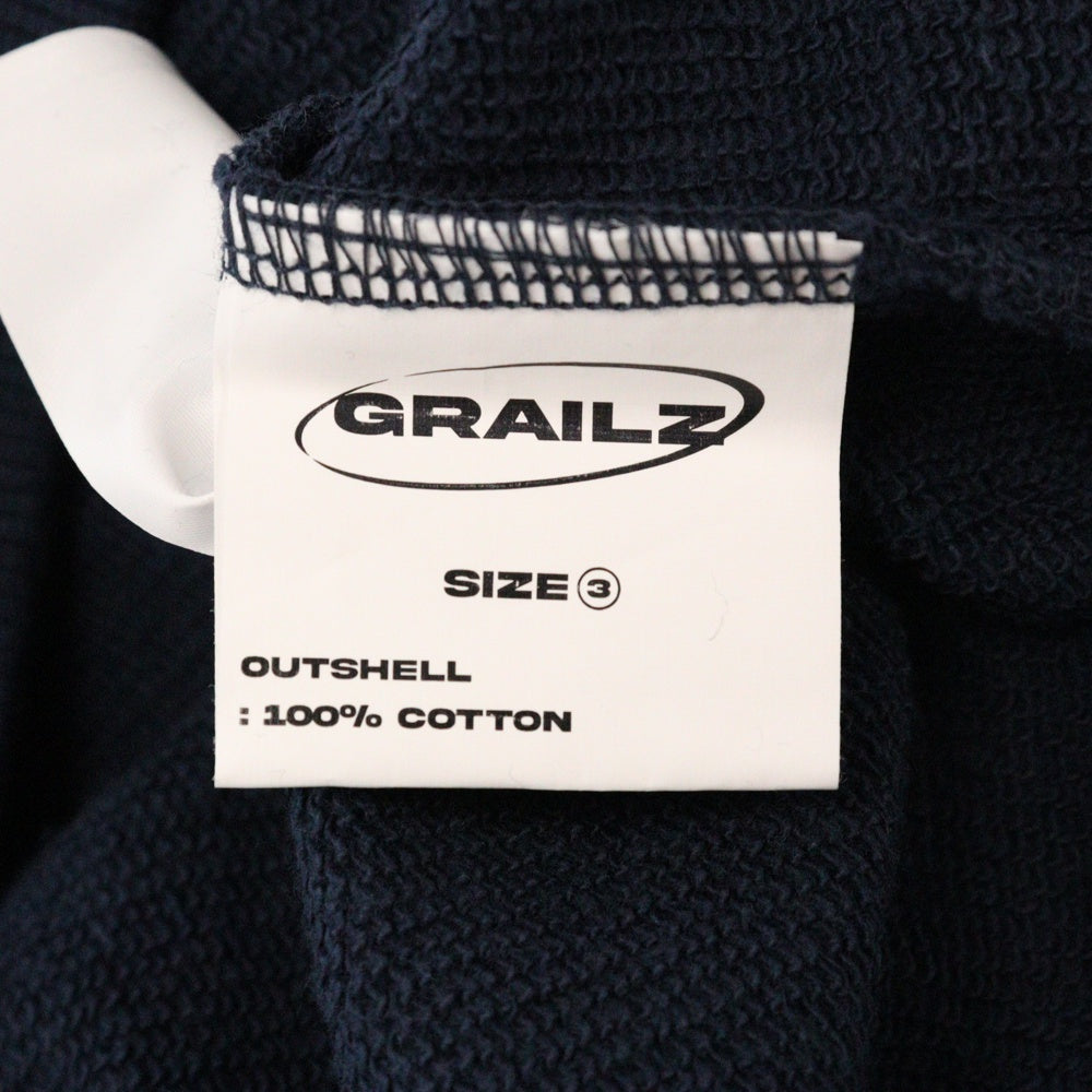 GRAILZ(グレイルズ) 23SS ESSENTIAL OVERSIZED HOODIE エッセンシャルロゴオーバーサイズプルオーバーフーディパーカー GR23SSMH04 ネイビー