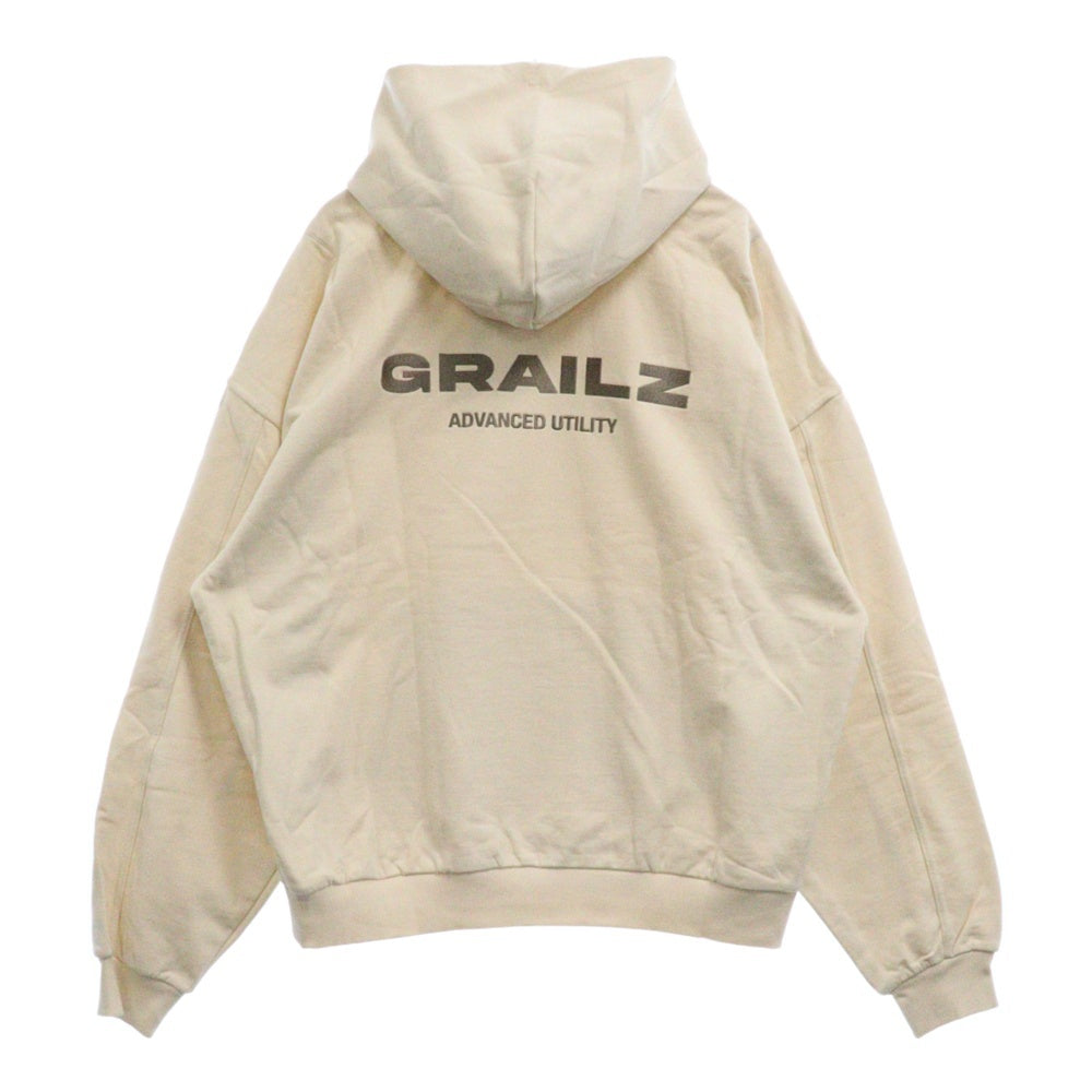 GRAILZ(グレイルズ) 23SS ESSENTIAL OVERSIZED HOODIE エッセンシャルロゴオーバーサイズプルオーバーフーディパーカー GR23SSMH04 クリーム