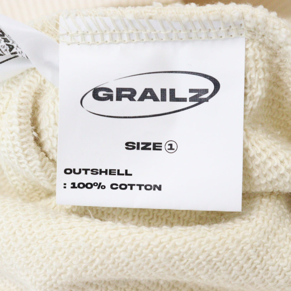GRAILZ(グレイルズ) 23SS ESSENTIAL OVERSIZED HOODIE エッセンシャルロゴオーバーサイズプルオーバーフーディパーカー GR23SSMH04 クリーム