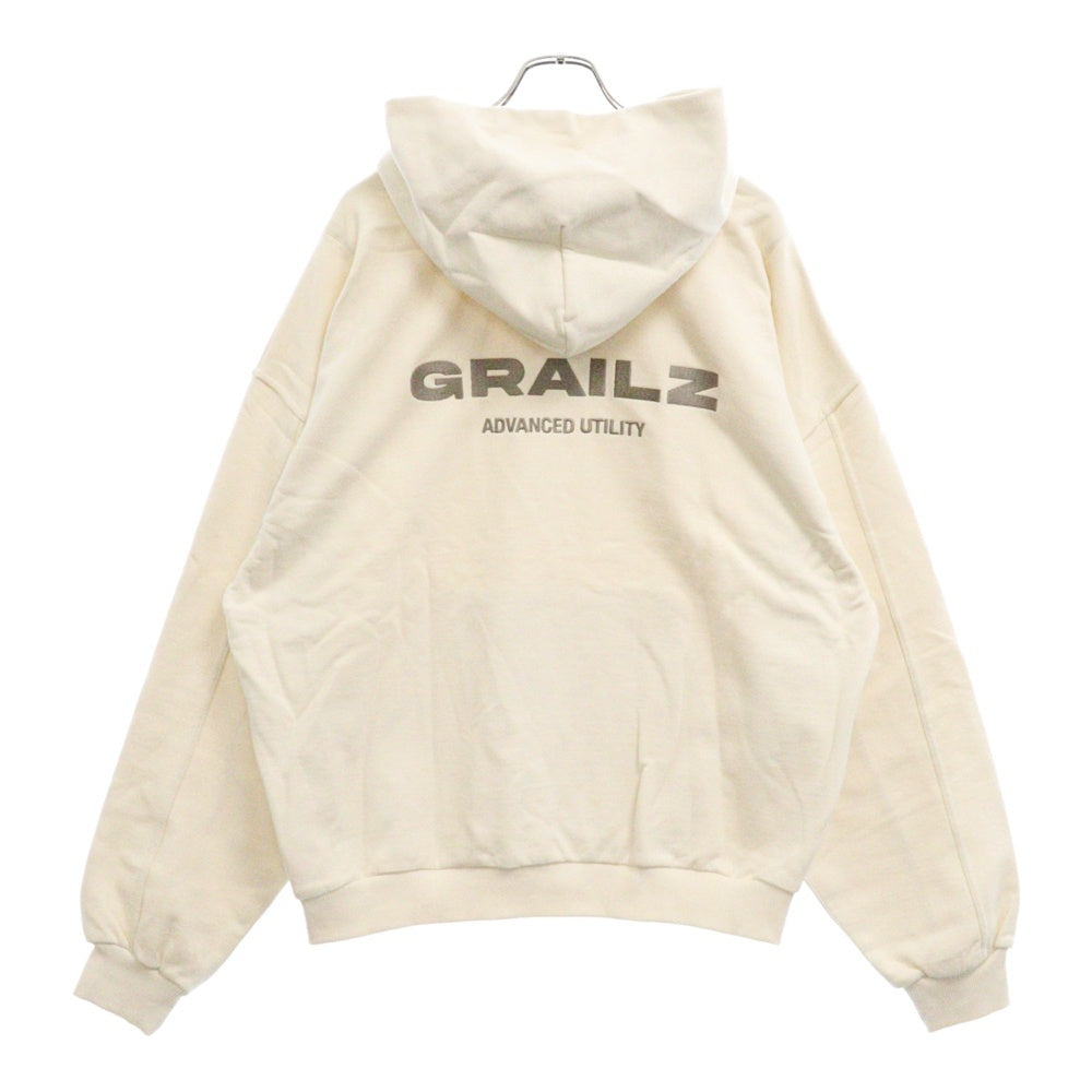 GRAILZ(グレイルズ) 23SS ESSENTIAL OVERSIZED HOODIE エッセンシャルロゴオーバーサイズプルオーバーフーディパーカー GR23SSMH04 クリーム