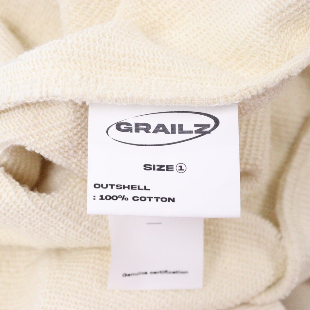 GRAILZ(グレイルズ) 23SS ESSENTIAL OVERSIZED HOODIE エッセンシャルロゴオーバーサイズプルオーバーフーディパーカー GR23SSMH04 クリーム