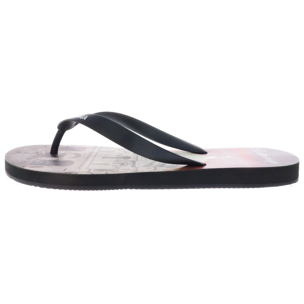 BALENCIAGA(バレンシアガ) SOUVENIR THONG SANDAL 背景プリント サンダル シューズ ブラック/マルチ