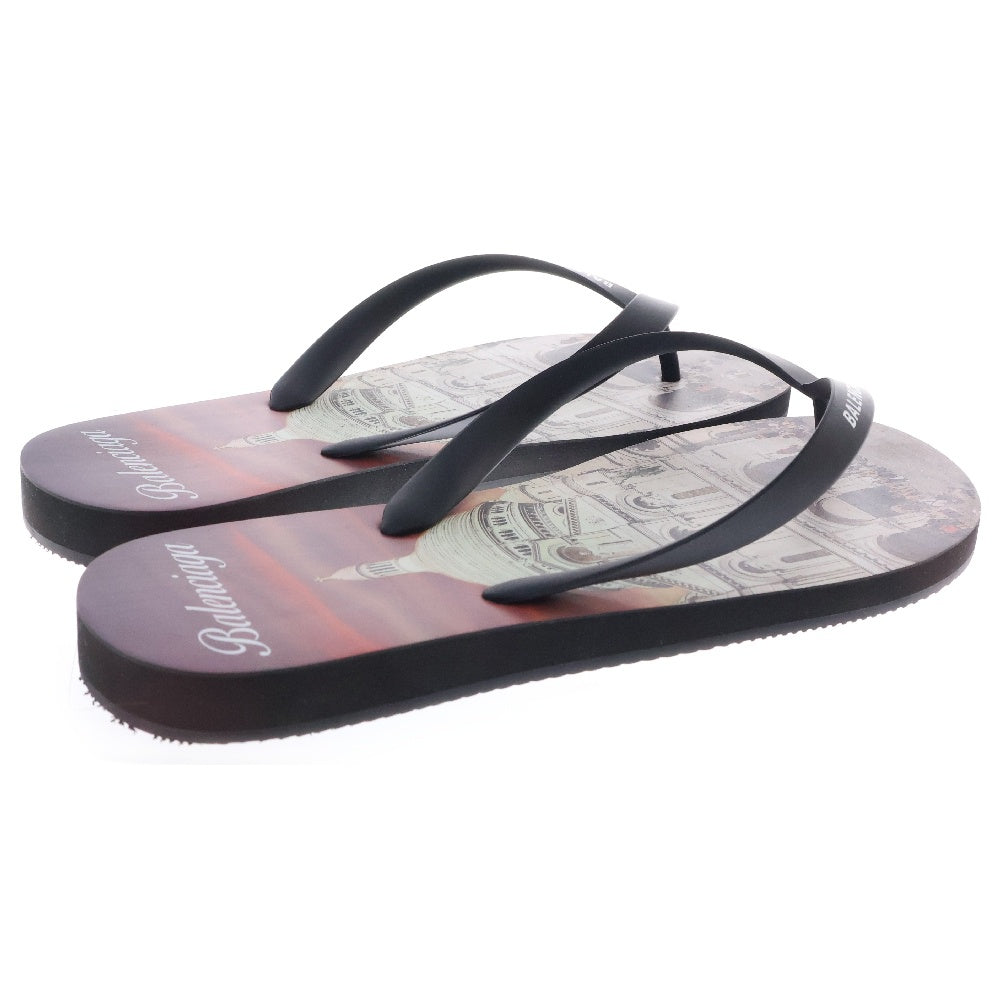 BALENCIAGA(バレンシアガ) SOUVENIR THONG SANDAL 背景プリント サンダル シューズ ブラック/マルチ